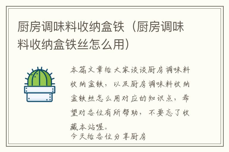 厨房调味料收纳盒铁（厨房调味料收纳盒铁丝怎么用）