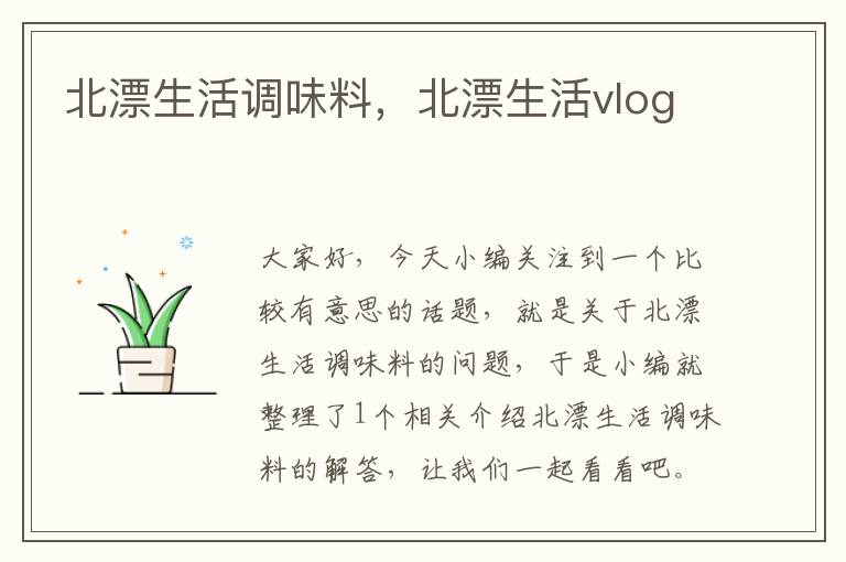 北漂生活调味料，北漂生活vlog