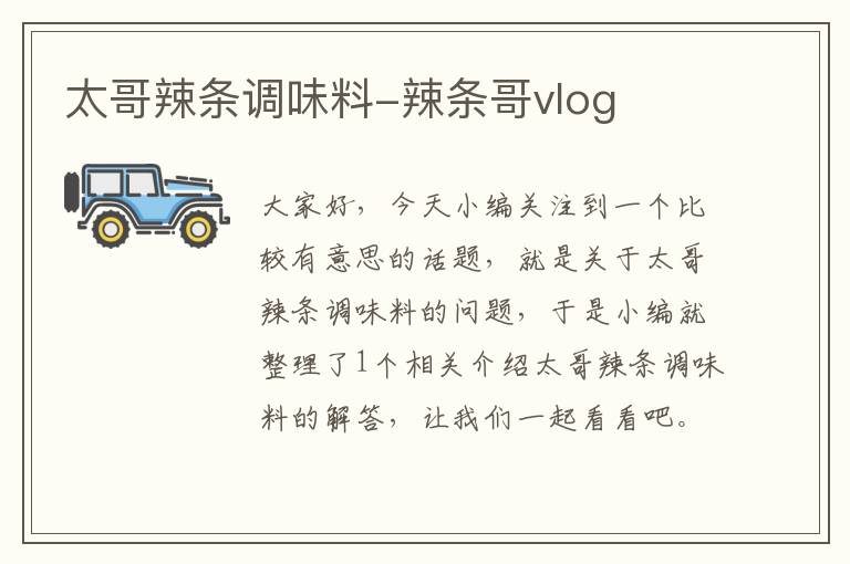 太哥辣条调味料-辣条哥vlog