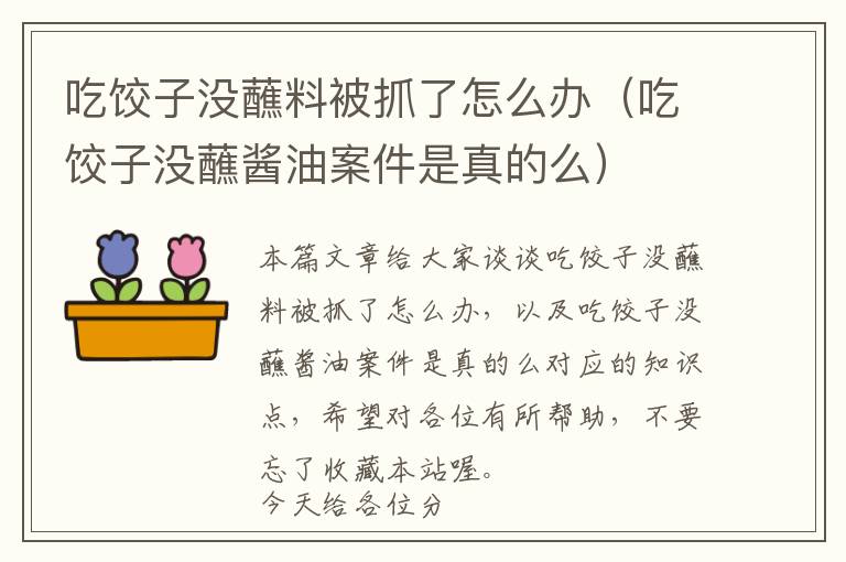 吃饺子没蘸料被抓了怎么办（吃饺子没蘸酱油案件是真的么）