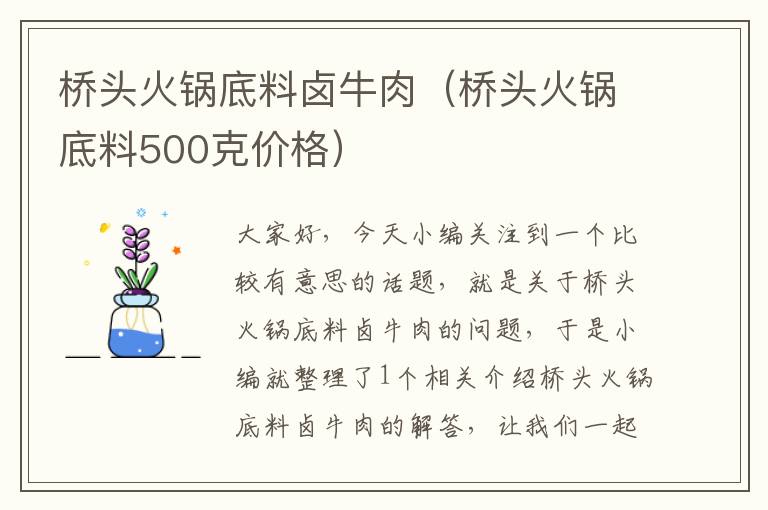 桥头火锅底料卤牛肉（桥头火锅底料500克价格）